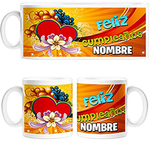 Diver Tazas Taza Feliz cumpleaños Personalizable con Nombre corazón mamá Abuela - Cerámica