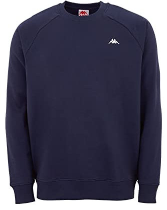 Kappa Vauke - Felpa unisex in cotone, per lo sport e il tempo libero, nei colori blu, grigio, nero, nelle taglie S, M, L, XL e XXL, Blu, L