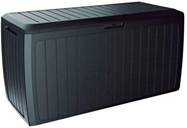 Baul de jardin 290 litros Prosperplast Boxe Board de plastico en color antracita 116,6 x 47 x 59,5 cm