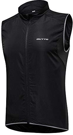 DAIHAN Homme Maillot Cyclisme sans Manches Gilet VTT Coupe-Vent Ultraléger Respirant Gilet avec Poches pour Course à Pied ou Vélo Noir XL