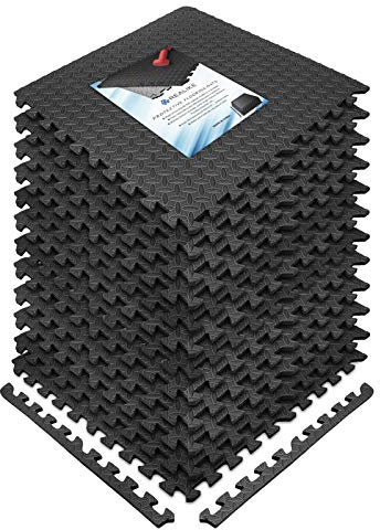 REALIKE Schutzmatten Bodenschutzmatte Puzzlematte 60cm X 60cm Bodenkissen Schaumfliesen Ineinandergreifende Schaumstoffmatte für Fitnessmatte Schutz Color 12 Stück