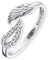 Engelsrufer Damen-Ring aus 925 Sterling Silber mit Engelsflügeln und Zirkonia, Größenverstellbar, ERR-TWINWING-ZI