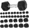 Sporttrend 24® Hexagon Hantel 1-50KG, Einzeln, verchromter Griff | sechseckige Kurzhantel, rutschfeste Kompakthantel, gummierte Hex Hanteln