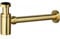 VALAZ Siphon de vidage doré brossé rond pour lavabo universel en laiton et acier inoxydable 1/4 avec ouverture de nettoyage