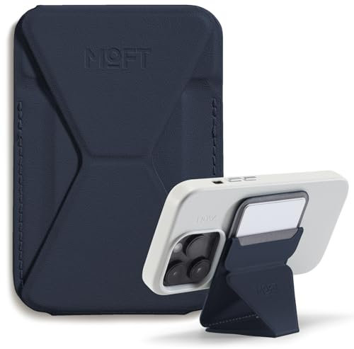 MOFT Snap Magnetic Phone Stand Magsafe Compatible Wallet for iPhone 16 15 14 13 12 Series, with 3 Viewing Angles, Enhanced Magnetic Strength, 2 Card Holder, Deep Blue