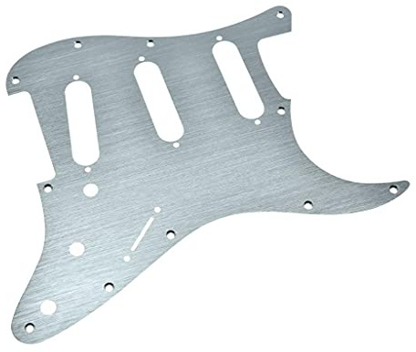 KAISH 11 Hole Metal Aluminum Anodized Modern Style ST/Strat SSS Pickguard Guitar Pick Guard Scratch Plate for USA/Mexico Stratocaster/Strat Silver