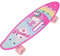 Skateboard, Mini-Cruiser, Kugellager ABEC-7, 61 cm, Komplettes Skateboard, mit leisen LED-Rädern, blinkend, für Mädchen, Jungen und Anfänger (Rosa)