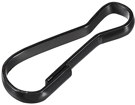 sourcing map 60 Stk. Karabinerhaken Karabinerhaken 32x11.5x3mm Eisen zum Aufhängen der Laterne Schlüsselanhänger DIY, Schwarz