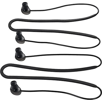 kwmobile Straps Compatible with Samsung Galaxy Buds Pro - 2x Silicone Holder for Wireless Earphones - Black/Black