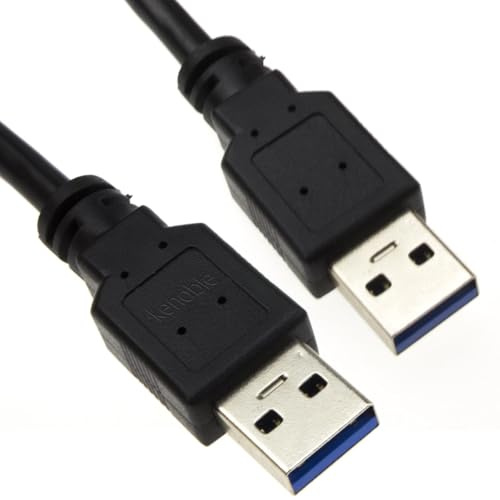 kenable USB 3.0 SuperSpeed Cable Type A Male to A Male Lead with Gold Contacts 0.5m Black
