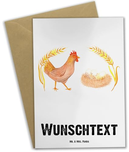 Mr. & Mrs. Panda grußkarte personalisiert Huhn Stolz - Personalisierte Geschenke, Eier, Karte, Spruch, Bauernhof, Landleben, individuelle, Motivation, Klappkarte, Grußkarten, Hof