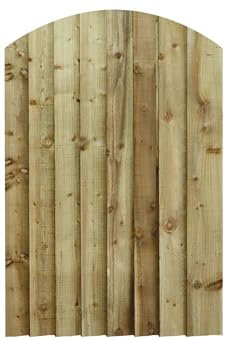 Bespoke Custom Made To Measure UPTO HEIGHT: 4ft (120cm High) Feather Edge Semi-Braced Arch Top Pathway Garden Pedestrian Gate [Width upto 75CM Hinge Pack Option Removed