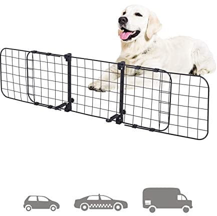 PET Dog Guard Barrier for FORD KUGA (2013-DATE) FORD FOCUS FIESTA C MAX B MAX S MAX KUGA KA - Heavy Duty Adjustable Wire Mesh Travel Safety Guard Barrier