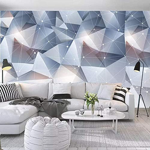 Papier Peint Mural 3D Fond De Salon Chambre Papier Peint Triangle De Marbre Géométrique 3D Enfant Chambre Murale Salon Chambre Maternelle Centre D'Éducation Précoce 140 (largeur) x 70 (hauteur) cm