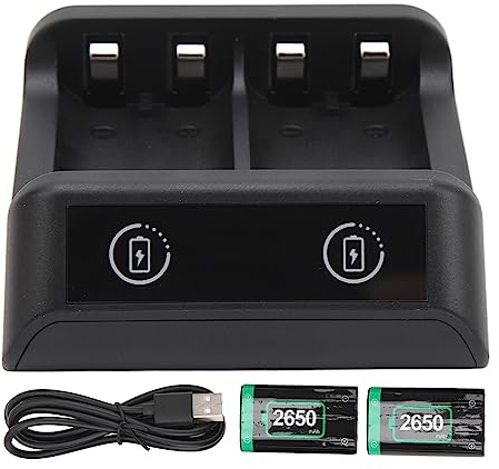 Wiederaufladbare Akkus, 2650 MAh, Schnelles Aufladen, Langlebig, Intelligenter Schutz, LED-Anzeige, Controller-Akku für Series X/S