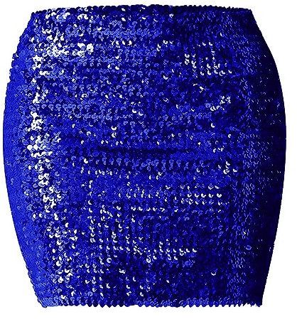 Paillettenröcke Damen Minirock Bodycon Bleistiftrock Dehnbare Glitzer Röcke Hohe Taille Basic Mini Vintage Rock Kurzer Freizeitrock Hüftrock für Party Club Performance Kostüm