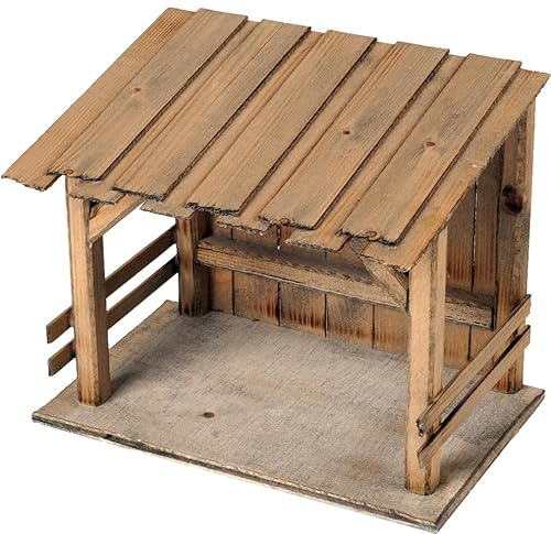 FADEDA Stall Hammersee/Höhe:19 cm/handbemalt/detailgetreue Krippen Figuren - Weihnachten Tisch Dekoration Krippe Zubehör