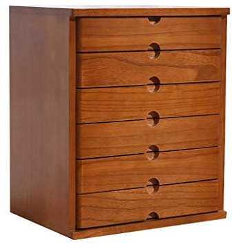 Archivador de Escritorio, con múltiples cajones de Almacenamiento, se Puede apilar libremente, se USA para Accesorios de Escritorio o Correo, Color Madera de Cerezo (tamaño: 6 Capas) (6)