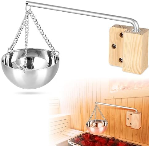 WOOLUCK Bol D'arôme Sauna, 350 ML Bol d'arôme Sauna en acier inoxydable Bol d'arôme Bol en cuivre Accessoire de sauna, pour sauna et spa à la maison