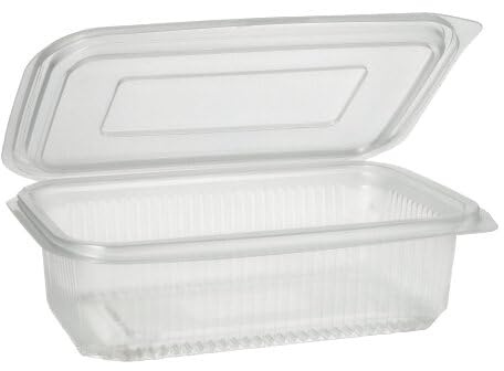 600 Verpackungsbecher mit Klappdeckeln, PP rechteckig 750 ml 5,3 cm x 13 cm x 19 cm transparent