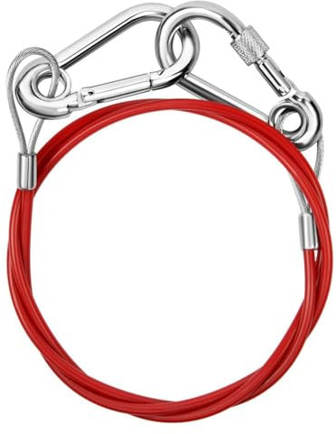 URAQT Cavo Sicurezza Rimorchio, 1 M Cavo di Sicurezza per Rimorchi e Caravan, con Moschettone, Carico di Rottura 150 kg, Acciaio Inossidabile Cavo Freno per Rimorchio, Diametro del filo 4mm