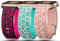 Sportarmband BKHP-GRTL-PK mit Leopardenmuster-Gravur, für Damen, 41 mm, 40 mm, 38 mm, weiches Silikon, kompatibel mit Apple iWatch Serie 10, 9, 8, 7, 6, 5, 4, 3, 2, 1 Ultra, 3 Stück