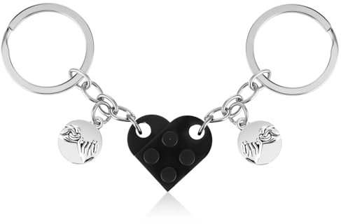Ouligay 2 Stück Partner Herz Schlüsselanhänger Paare Pärchen Paar Geschenke für Partnerin Beste Freundin Geburtstag Jahrestag Geschenk für Sie Ihn Frauen Liebesgeschenke Freund Geburtstagsgeschenk