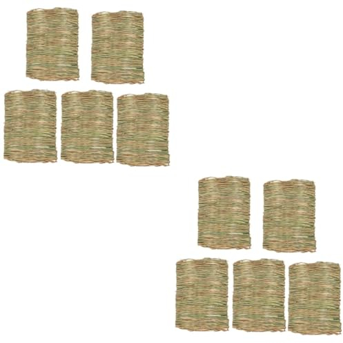 Milisten 10 STK Bettwäsche Grasmatte für kleine Haustiere Hasennest Spielzeug Spielzeuge Matratze Kauspielzeugbett für Kaninchen Kleintierbedarf kauen gewebten Matte Wurf Bettauskleidungen