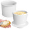 Französische Butterdose, Keramik Butterdose mit Rund Deckel, Butterdose Wassergekühlt mit Wasserlinie, Butter Glocke, Keramische Butterglocke für Streichfähige Butter Weiß
