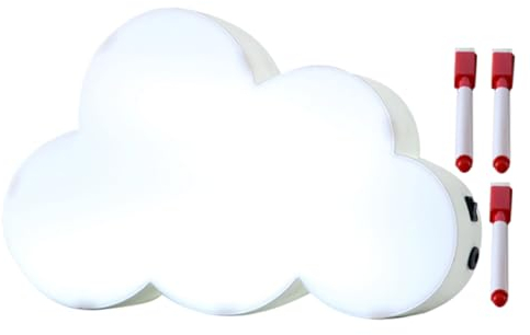 Veemoon Creative Led Message Lamp Erasable Night Light Mit Wolken-design Als Diy Notizboard Für Kinderzimmer Hochzeiten Und Partys Stifte Farblich Variabel Leicht Und Tragbar