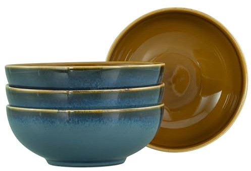 Creatable, 22885, Serie Mallorca, 4-teiliges Geschirrset für 4 Personen, Smoothie Bowl aus Steinzeug, spülmaschinen- und mikrowellengeeignet, Qualitätsproduktion