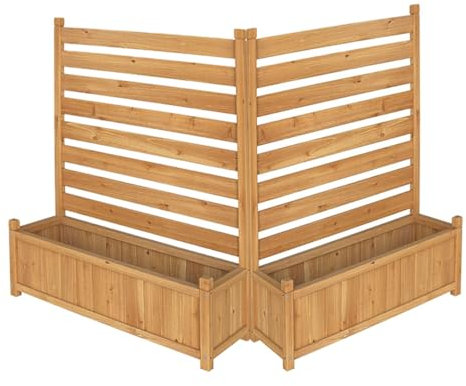 NTDMSFWM Clôture de climatiseur avec jardinière, clôture de Poubelle, Panneau de clôture extérieur, Panneaux de clôture en Bois, kit sans Creuser for terrasse, arrière-Cour, Piscine, Patio