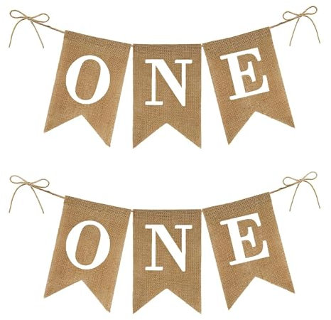 2 Stück Hochstuhl Banner Erster Geburtstag Hochstuhl Banner 1. Geburtstags Hochstuhl Banner Sackleine One Hochstuhl Banner Geburtstag Deko für Jungen oder Mädchen Banner