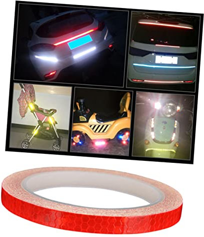 SOLUSTRE 2stücke Reflektierendes Aufkleberband Rot Für Fahrräder Und Motorräder Reflektierendes Sicherheitsband Für Nachtfahrten Und Langlebig