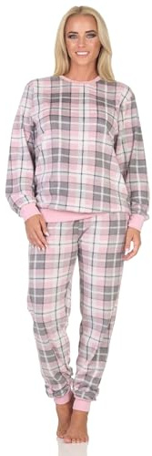Normann Pyjama à manches longues en polaire pour femme avec poignets au look chilly