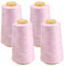 FOGAWA 4 Rollen Nähgarn Polyester Nähgarn Nähmaschinengarn, 40s/2, 3000 yards, Garnspule Overlockgarn für Näharbeiten, Quilten, Patchwork, Kleidung(Rosa 2257)