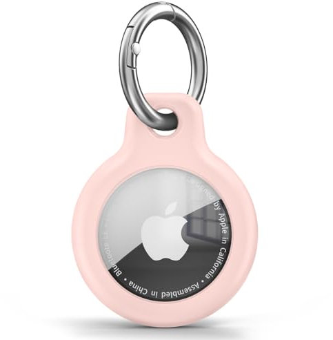 Wanme Custodia Protettiva per Airtag Apple per la Protezione Antigraffio, Cover Impermeabile per AirTag con Portachiavi in Acciaio Inossidabile, Case Airtag con Copertura Frontale