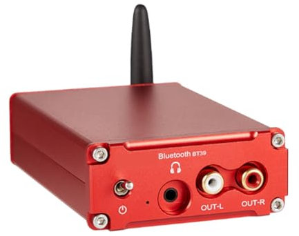 Okeeyseda Decoder HiFi Lossless QCC5125 ES9039Q2M Adattatore Ricevitore Wireless HD Bluetooth 5.0 Decodifica DC12V Rosso