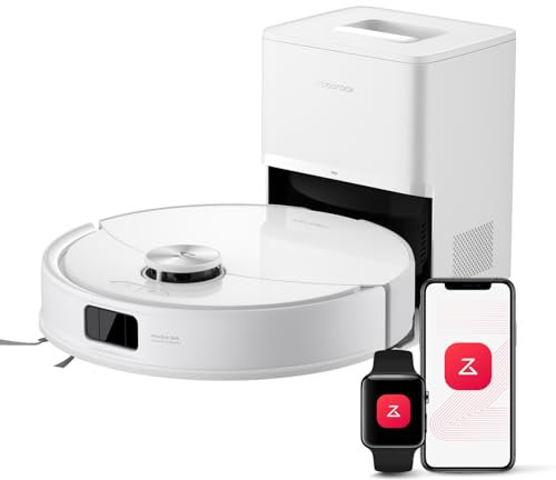 roborock Q10 S5+ Robot Aspirapolvere con Stazione, 10.000Pa, Panno Sollevabile, Pulizia VibraRise 2.0(3000 volte/min), Anti-groviglio, Evitamento degli Ostacoli, Strategie dei Tappeti, APP, Bianco