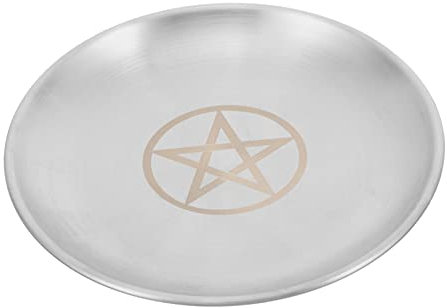 Alipis Vassoio in Acciaio Per Candele Rituali Piatto Espositivo Stella a Cinque Punte Per Altare Vassoio Portaoggetti Decorativo Per Cerimonie e Uso Domestico