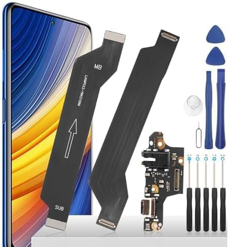YHX-OU Cable Flex de Placa Base y Enchufe de Carga para Xiaomi Poco X3 Poco X3 NFC Poco X3 Pro LCD Cable Flex Plano