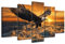CCWACPP Große Adler Leinwandbilder 5 teilige Wanddekoration Fliegende Weißkopfseeadler Bilder Wildlife Bird Wanddrucke gerahmt (20x35cmx2 20x45cmx2 20x55cmx1)