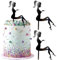 1 Stück Acryl Sitzendes Mädchen Cake Topper Hochhackige Schuhe Mädchen Geburtstag Tortendeko Dame Kuchen Deko für Frauen Geburtstag Party Kuchen Dekoration Schwarz