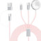 3 in 2 Ladekabel USB C Kabel für Apple Watch und iPhone, Ladegerät 120cm Schnellladekabel für iWatch Serien, Multi Ladekabel für iphone 16/15/14/13/12/11/Apple Watch 10/9/8/7/6/iPad/AirPods (Farbig)