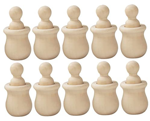 Kisangel 10satz Junge Mädchen Handpuppen Diy Graffiti Spielzeug Aus Naturholz Für Junge Mädchen Zum Bemalen Mit Filz Und Garn Für Kunsthandwerksprojekte