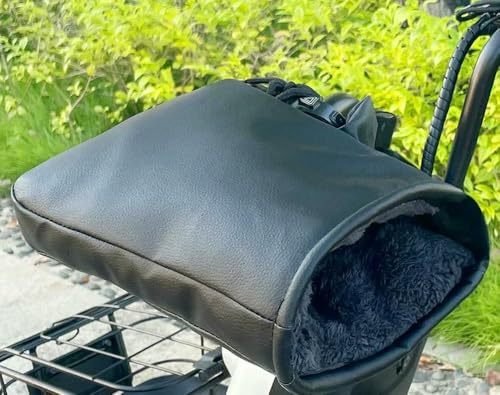 Jhdwu 2 pièces Manchons de Guidon de Moto, équipement d'hiver, Mitaines, Gants Chauffants, Manchons imperméables, Housses de poignée de vélo, Couvre-Mains Chauffants