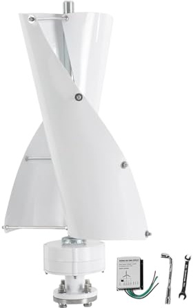 Buachois Kit di generatore di Turbine eoliche, generatore di magneti Permanente a turbina eolica Verticale 600 W, Assi Verticali Kit generatore di energia eolica Senza Controllo con (12v)