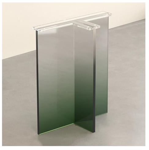 Allmähliche Farbe T-förmige Acryl-Tischbeine, Ersatz-Schreibtischgestelle, DIY-Möbel-Dekor-Tischfuß für Esszimmer-Büro-Holztische (Grün, 60 x 72 cm / 23,6 x 28,3 Zoll)