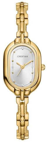 CHEETAH Armbanduhr Damen Analoge Quarz mit kleinem Vintage Metallarmband Gold Uhr Damen, Leicht Ablesbares Ziffernblatt in Blau wasserdichte Watch für Frauen Mädchen