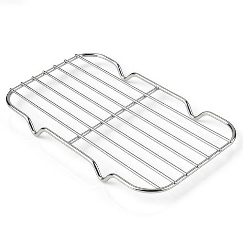 Cooling Racks for Cooking and Baking, Stainless Steel Wire Rack for Cooking, Baking Cooling Rack for Oven Roasting Grilling Drying, Dense Wires Smooth Edge, Easy to Clean, Silver 5.3 X 8.46 Inch